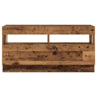 Produktbild för TV-bänk med LED-lampor åldrat trä 180x35x40 cm konstruerat trä