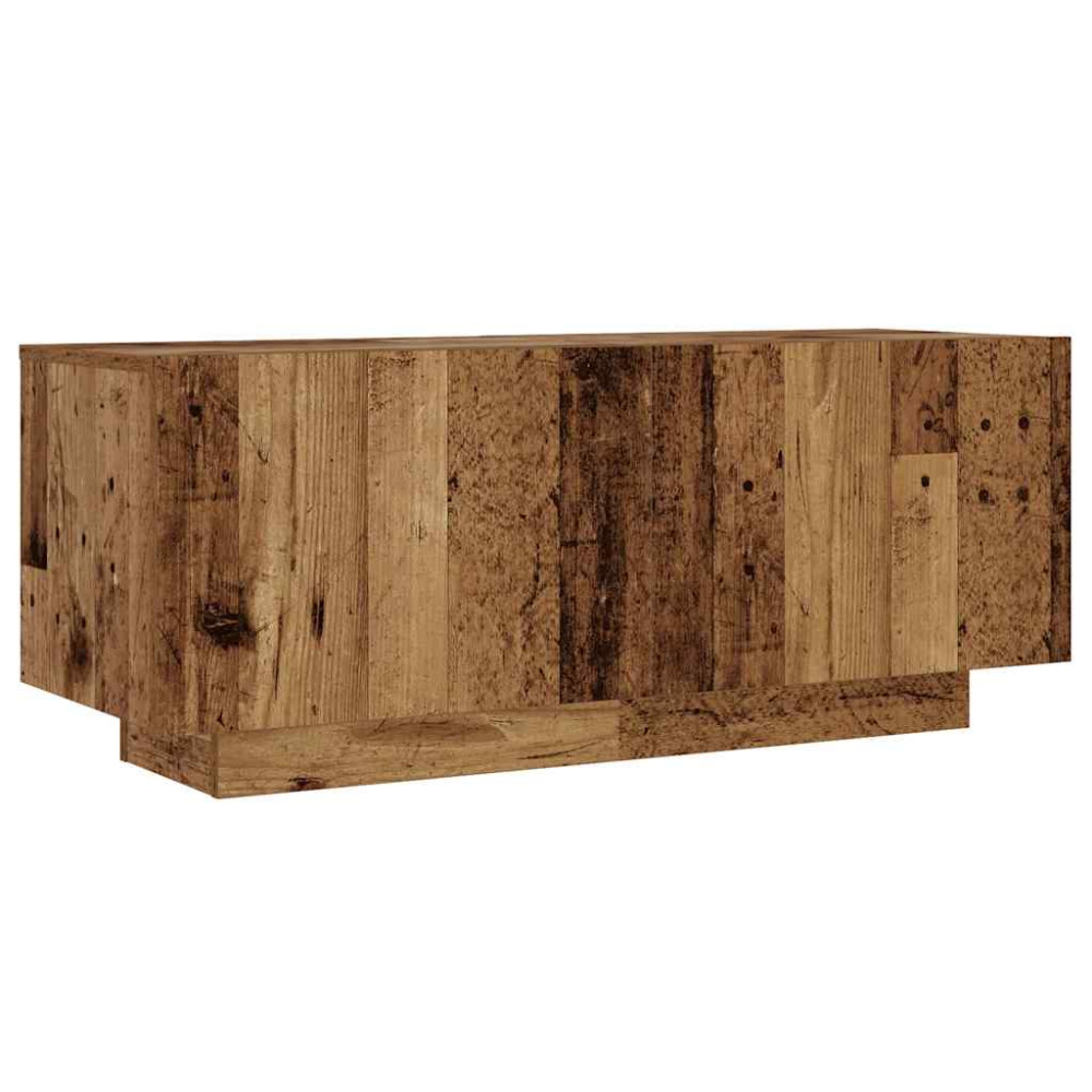 Produktbild för TV-bänk med LED-lampor åldrat trä 200x35x40 cm konstruerat trä