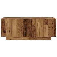 Produktbild för TV-bänk med LED-lampor åldrat trä 200x35x40 cm konstruerat trä