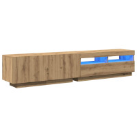 Produktbild för TV-bänk med LED-lampor artisan ek 200x35x40 cm konstruerat trä