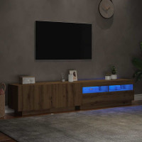 Produktbild för TV-bänk med LED-lampor artisan ek 200x35x40 cm konstruerat trä