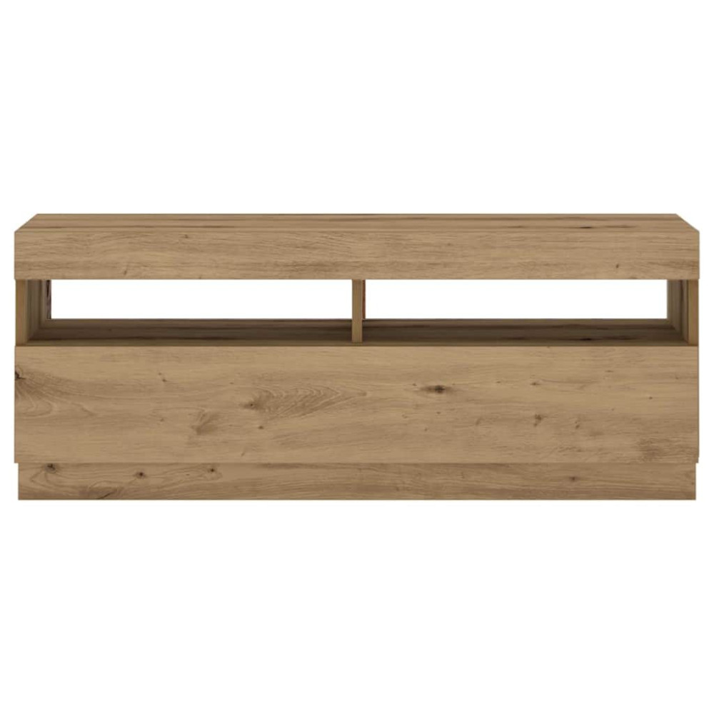 Produktbild för TV-bänk med LED-lampor artisan ek 200x35x40 cm konstruerat trä