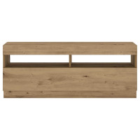 Produktbild för TV-bänk med LED-lampor artisan ek 200x35x40 cm konstruerat trä