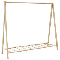 Produktbild för Klädställ med hyllor 106x34x102 cm bambu