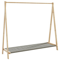 Produktbild för Klädställ med hyllor 106x34x102 cm bambu