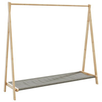 Produktbild för Klädställ med hyllor 106x34x102 cm bambu