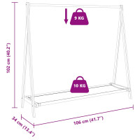 Produktbild för Klädställ med hyllor 106x34x102 cm bambu