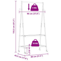 Produktbild för Klädställ med hyllor och hjul 96x45,5x155,5 cm bambu