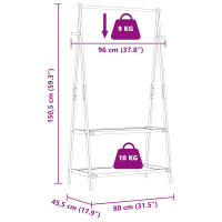 Produktbild för Klädställ med hyllor 96x45,5x150,5 cm bambu