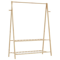 Produktbild för Klädställ med hyllor 132x45,5x150,5 cm bambu