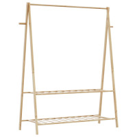 Produktbild för Klädställ med hyllor 132x45,5x150,5 cm bambu