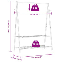 Produktbild för Klädställ med hyllor 132x45,5x150,5 cm bambu