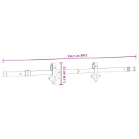 Produktbild för Skjutdörrsbeslag 152,5 cm stål svart