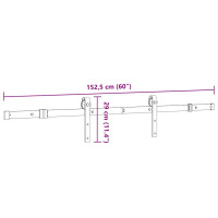 Produktbild för Skjutdörrsbeslag 152,5 cm stål svart