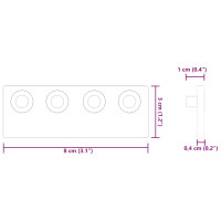 Produktbild för Barndörrsskena för plan skena 8x3 cm kolstål