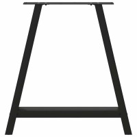 Produktbild för Soffbordsben A-formade 2 st svart 80x(72-73) cm stål