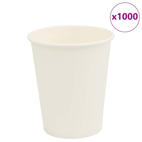 vidaXL Kaffekoppar i papper 1000 st 8oz 200ml vit