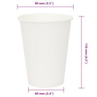 Produktbild för Kaffekoppar i papper 1000 st 12oz 300ml vit