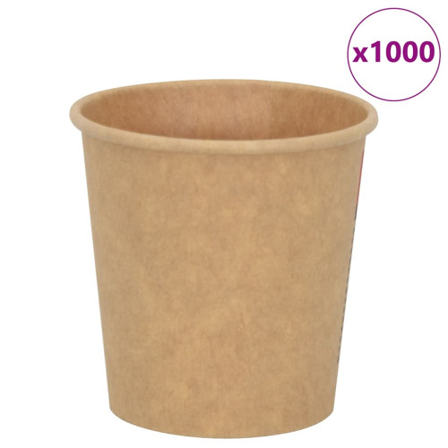 vidaXL Kaffekoppar i papper 1000 st 4oz 100ml brun