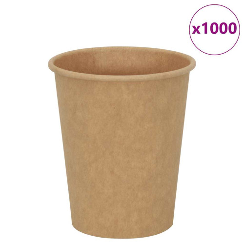 vidaXL Kaffekoppar i papper 1000 st 8oz 200ml brun