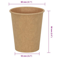 Produktbild för Kaffekoppar i papper 1000 st 8oz 200ml brun