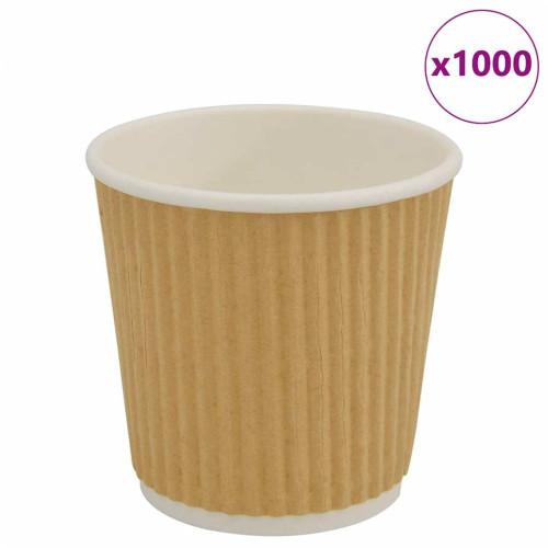 vidaXL Kaffekoppar i papper 1000 st 4oz 100ml brun