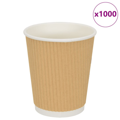 vidaXL Kaffekoppar i papper 500 st 8oz 200ml brun