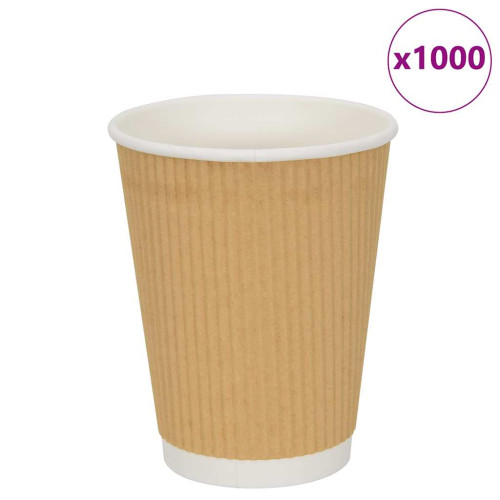 vidaXL Kaffekoppar i papper 500 st 12oz 300ml brun