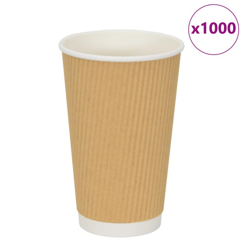 vidaXL Kaffekoppar i papper 500 st 16oz 400ml brun