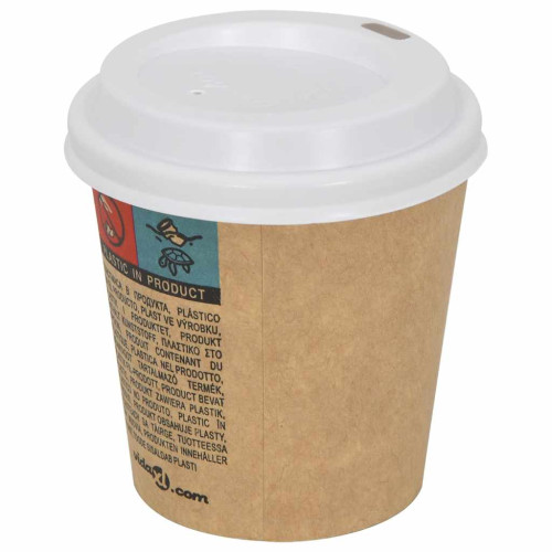 vidaXL lock för kaffekoppar av papper Ø60 mm 4oz 1000 st vit plast