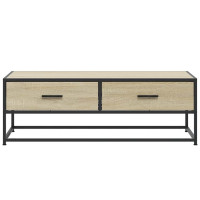 Produktbild för Soffbord sonoma-ek 100x50x35 cm konstruerat trä och metall