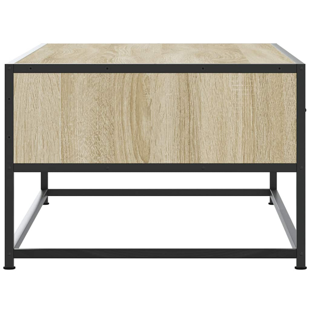 Produktbild för Soffbord sonoma-ek 100x50x35 cm konstruerat trä och metall