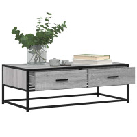 Produktbild för Soffbord grå sonoma 100x50x35 cm konstruerat trä och metall