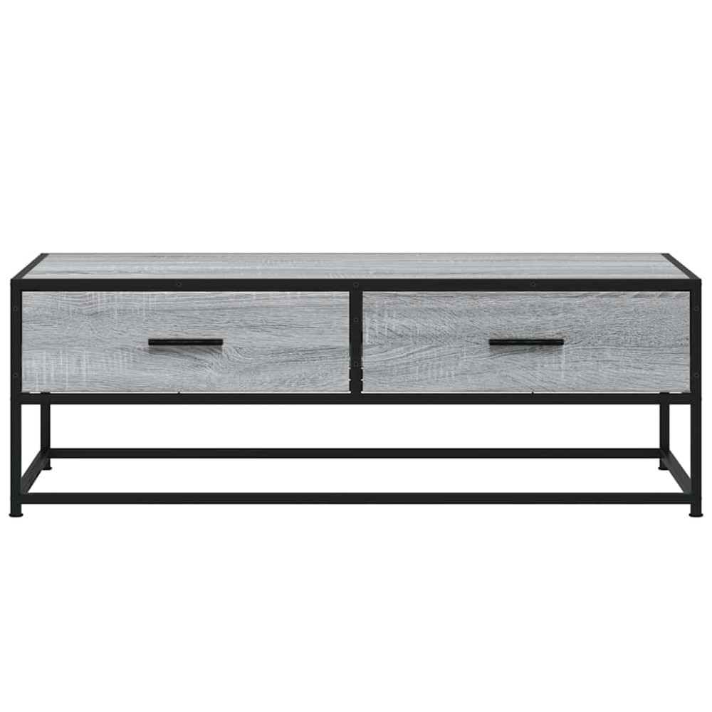 Produktbild för Soffbord grå sonoma 100x50x35 cm konstruerat trä och metall