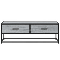 Produktbild för Soffbord grå sonoma 100x50x35 cm konstruerat trä och metall