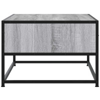 Produktbild för Soffbord grå sonoma 100x50x35 cm konstruerat trä och metall