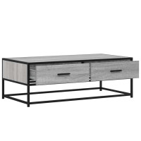 Produktbild för Soffbord grå sonoma 100x50x35 cm konstruerat trä och metall
