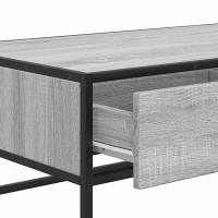 Produktbild för Soffbord grå sonoma 100x50x35 cm konstruerat trä och metall