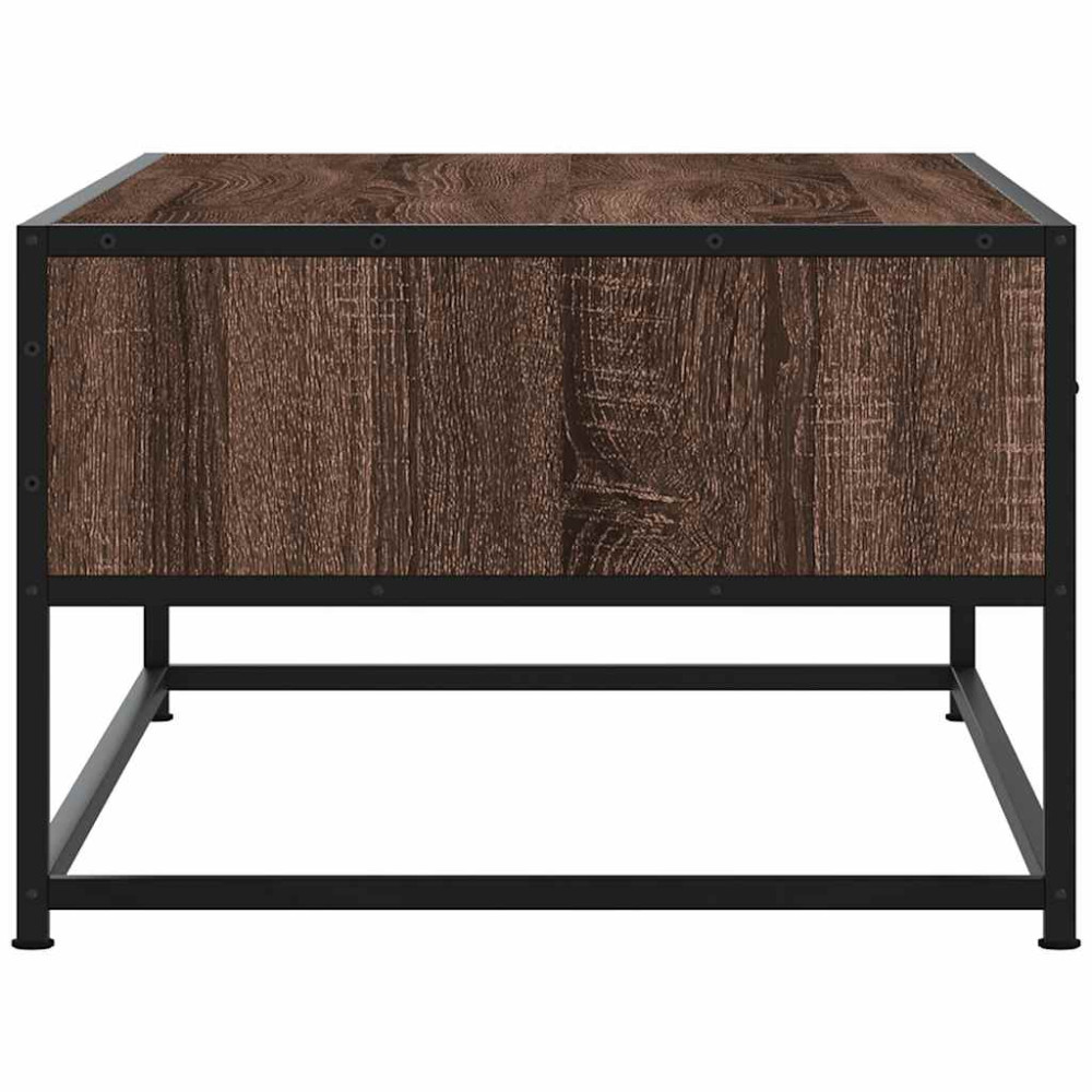 Produktbild för Soffbord brun ek 100x50x35 cm konstruerat trä och metall
