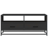 Produktbild för Soffbord svart 100x50x45 cm konstruerat trä och metall