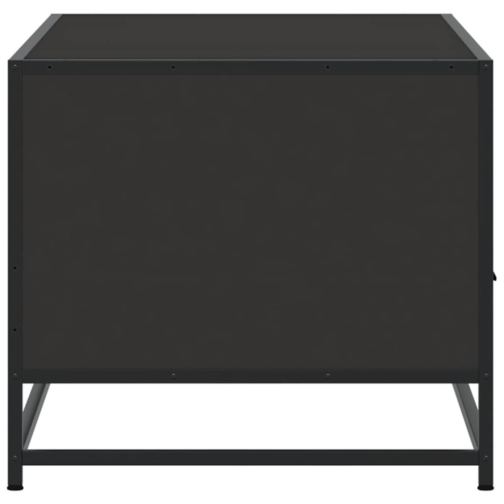 Produktbild för Soffbord svart 100x50x45 cm konstruerat trä och metall