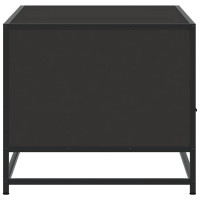 Produktbild för Soffbord svart 100x50x45 cm konstruerat trä och metall
