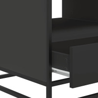 Produktbild för Soffbord svart 100x50x45 cm konstruerat trä och metall