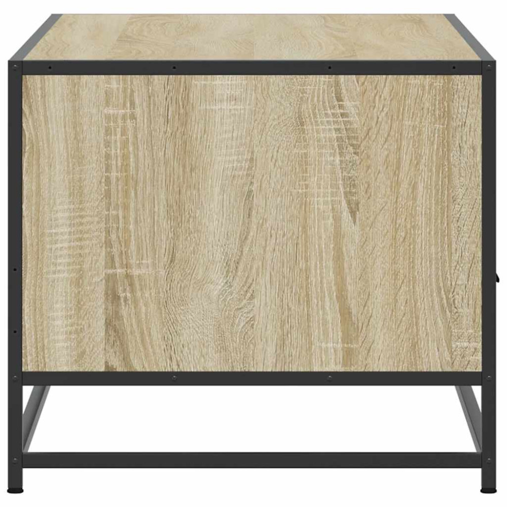 Produktbild för Soffbord sonoma-ek 100x50x45 cm konstruerat trä och metall