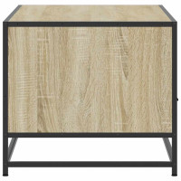 Produktbild för Soffbord sonoma-ek 100x50x45 cm konstruerat trä och metall