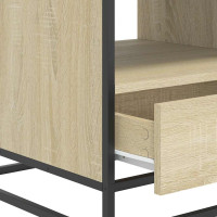 Produktbild för Soffbord sonoma-ek 100x50x45 cm konstruerat trä och metall
