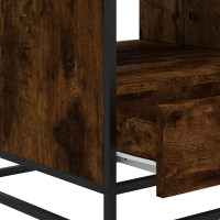 Produktbild för Soffbord rökfärgad ek 100x50x45 cm konstruerat trä och metall