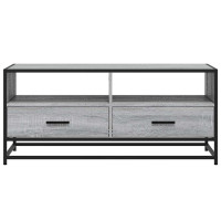 Produktbild för Soffbord grå sonoma 100x50x45 cm konstruerat trä och metall