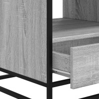 Produktbild för Soffbord grå sonoma 100x50x45 cm konstruerat trä och metall