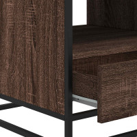 Produktbild för Soffbord brun ek 100x50x45 cm konstruerat trä och metall